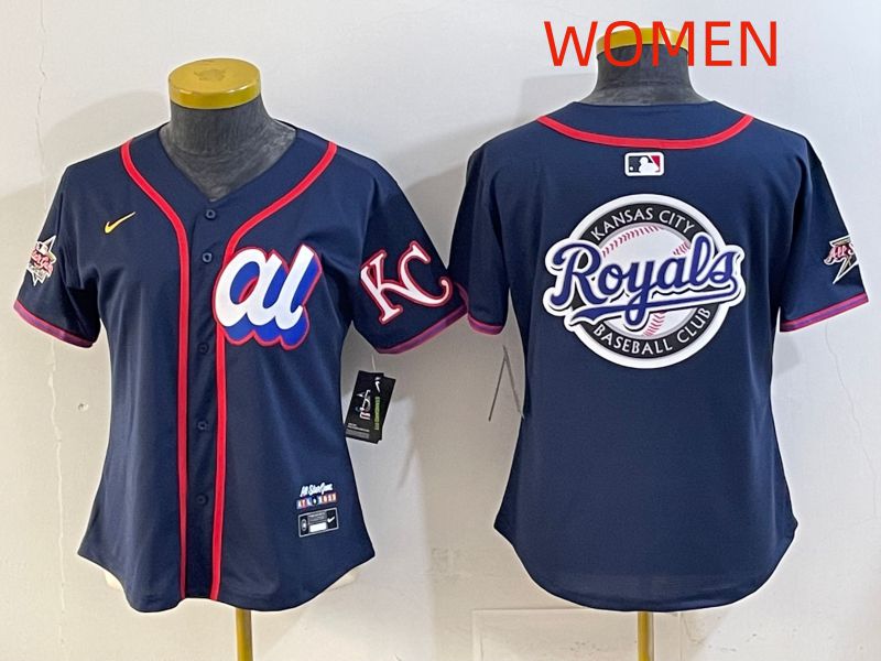 Women 2025 Kansas City Royals Blank Drak Blue All star Nike MLB Jersey style 03->women mlb jersey->Women Jersey
